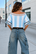 Women Green Mexico Soccer Jersey Argentina Mesh Crop Top Lace V Neck Tee for Ladies Stadium Match Day Celebration