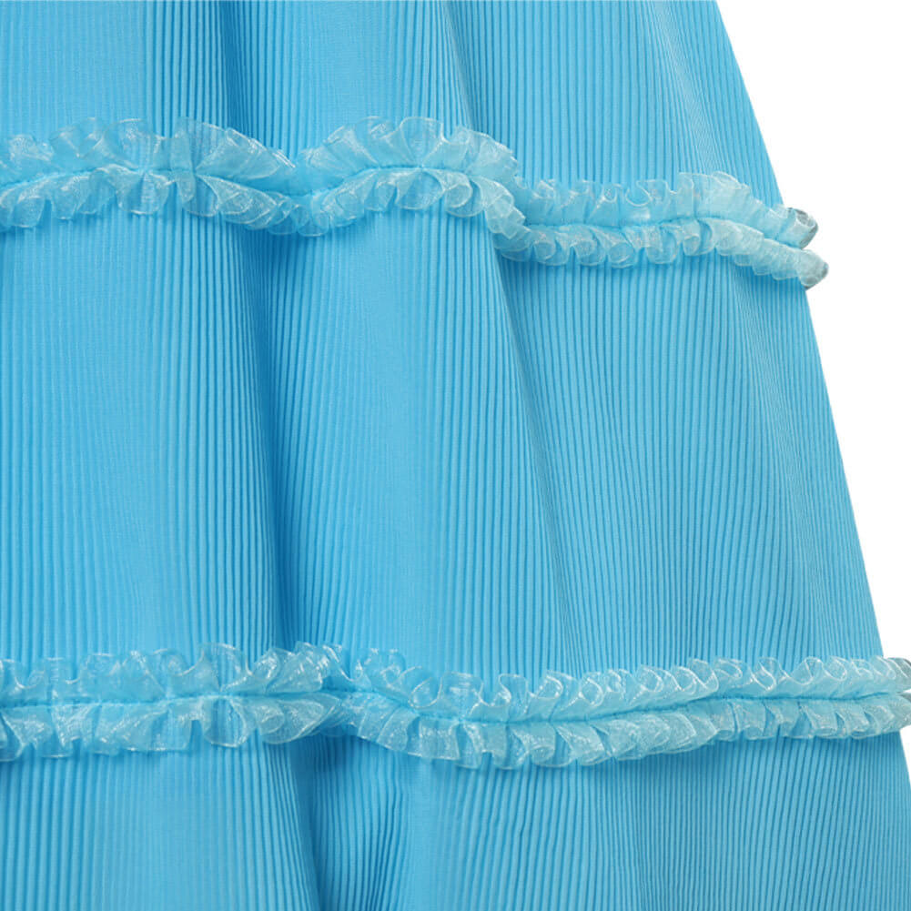 Adult Ariel Dress Blue Ruffle With Tiered Sleeves Dress Princess Ariel Costume