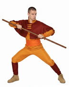Airbender Master Costume Orange Outfit with Shoulder Mantle for Boys Mens Halloween Cosplay