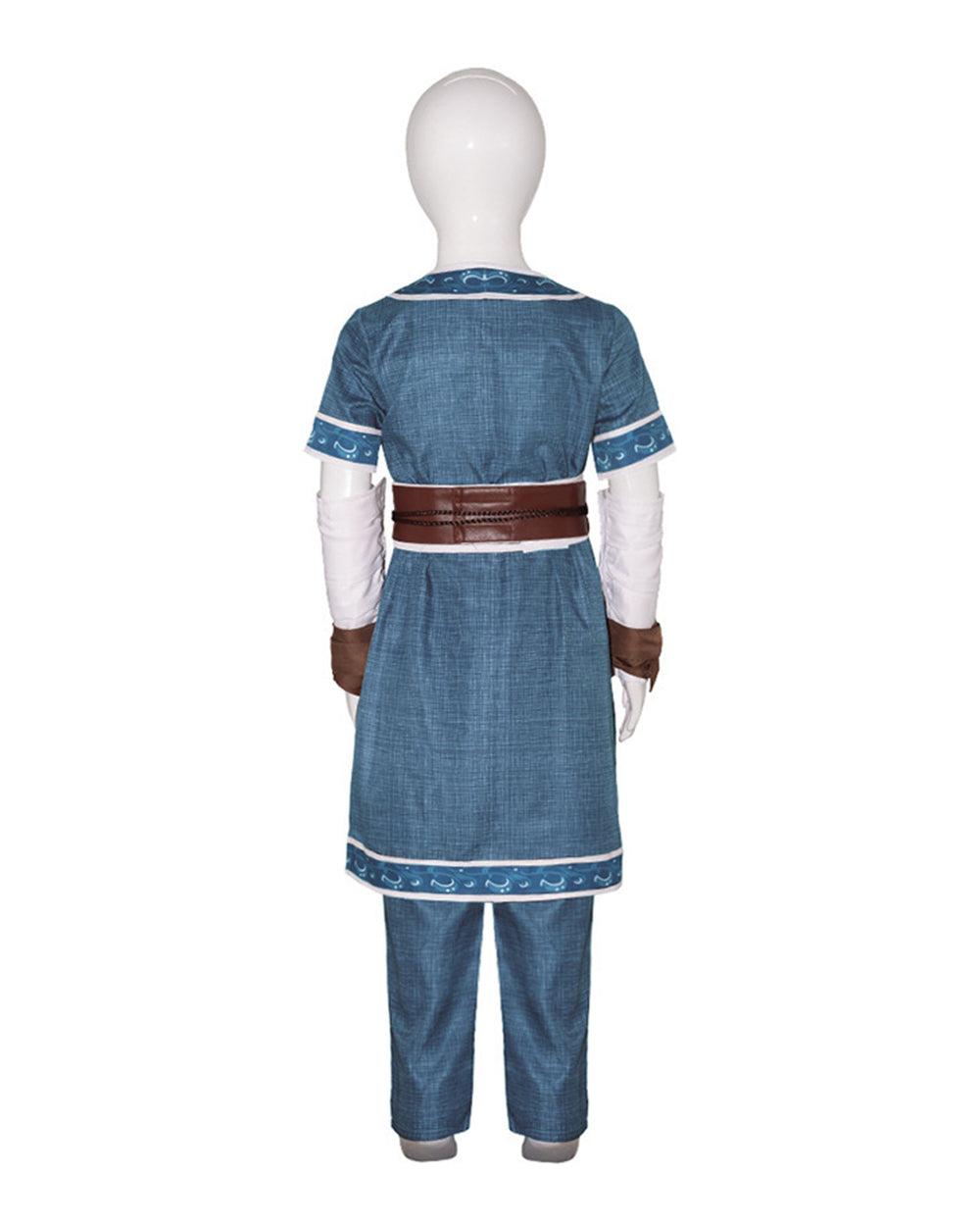 Kids Adults Katara Costume Blue Waterbender Master Robe Suit with Belt and Sleeves for Cosplay Party