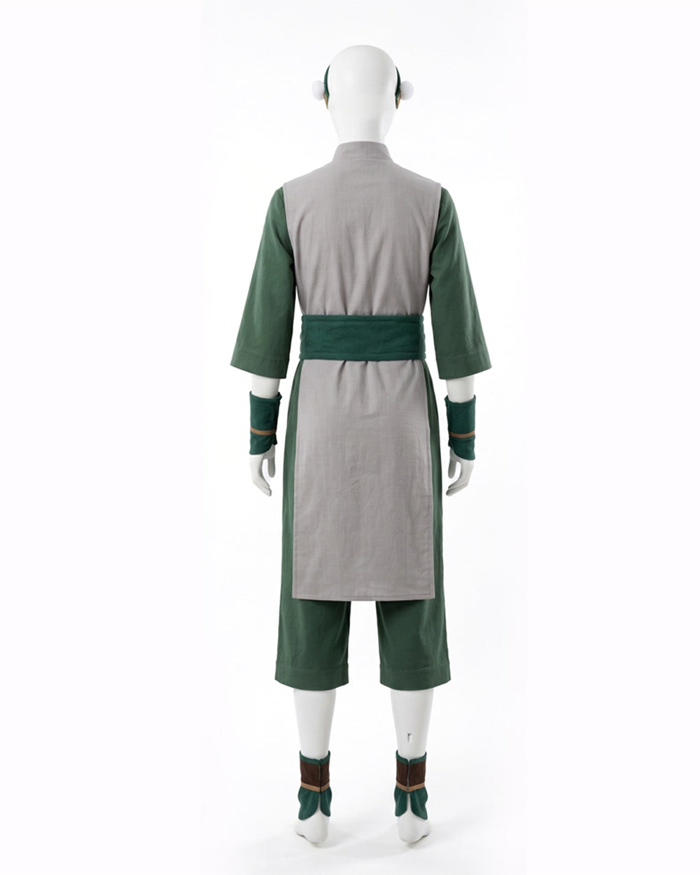 Toph Cosplay Costume Green Earthbending Suit with Hairband for Adults Kids Stage Performance