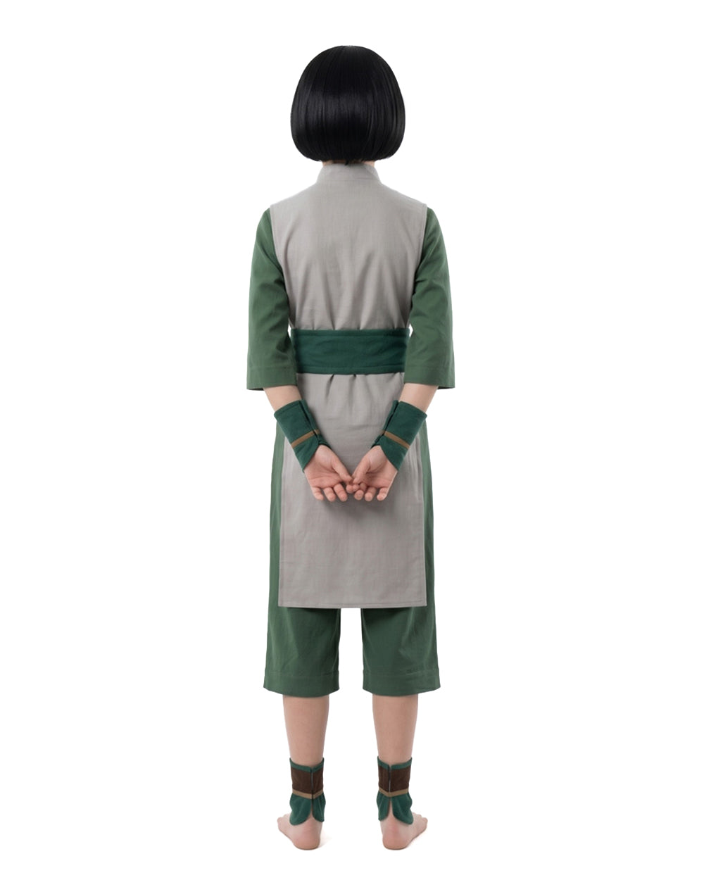 Toph Cosplay Costume Green Earthbending Suit with Hairband for Adults Kids Stage Performance