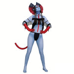 Varang Costume Ash Clan Leader Na'vi Long Tailed Jumpsuit with Headdress for Cosplay