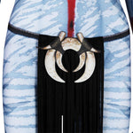 Fire Clan Varang Outfit Ash People Jumpsuit Tail Headgear with Fringes Accessories for Cosplay