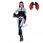 Fire Clan Varang Outfit Ash People Jumpsuit Tail Headgear with Fringes Accessories for Cosplay