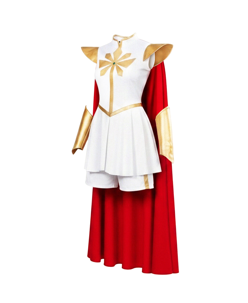 Girls Women Magical Princess of Power Costume White Goddess Warrior Dress Set with Cloak for Halloween Cosplay