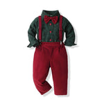 Baby Boy Christmas Outfit Toddler Dress Shirt Bow Tie and Pants Xmas Suit Formal Clothes Sets