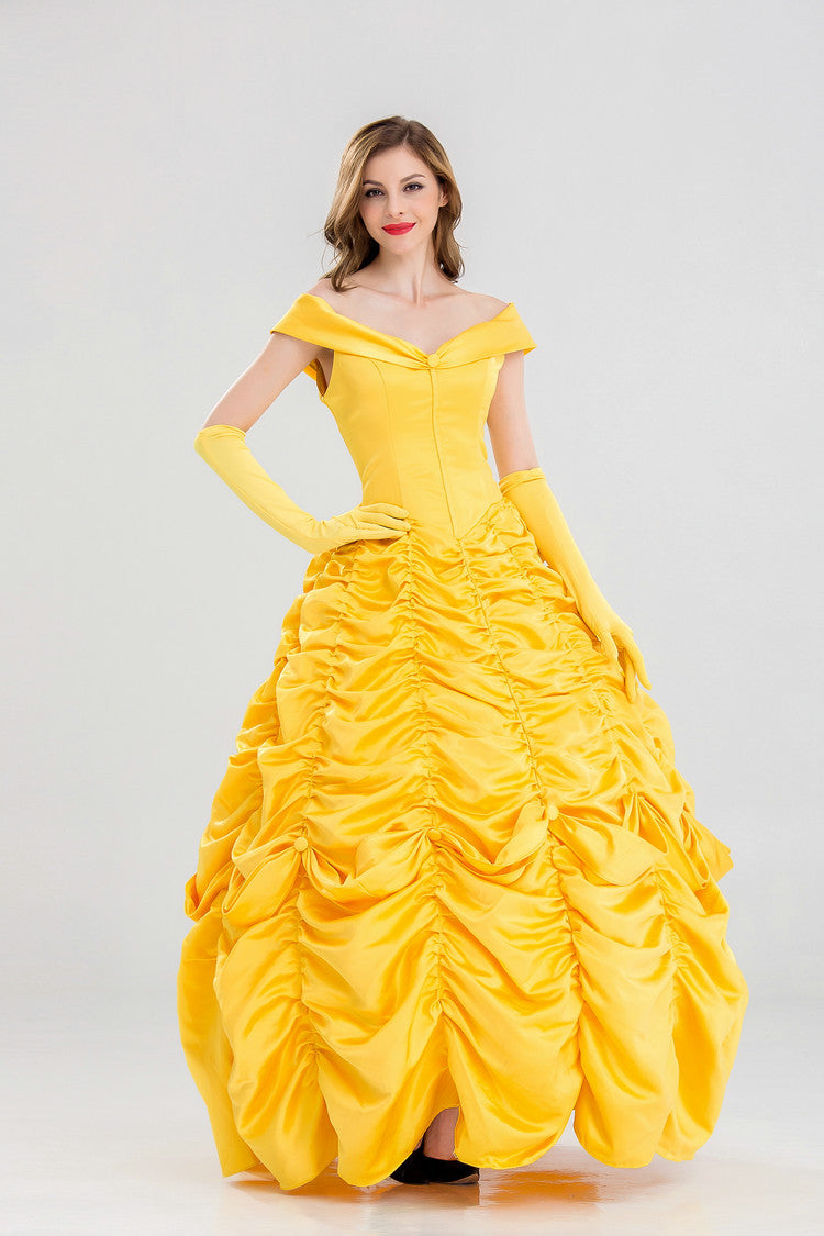 Deluxe Belle Dress Women's Cosplay Costume Princess Belle Costume