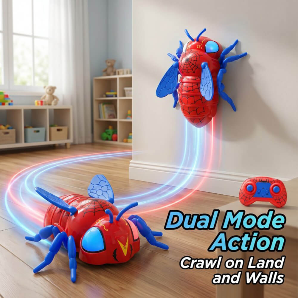 2.4G Spider RC Car Dual-Mode Action Wall-Climbing Toy with Customizable Posture and RGB LED Eyes