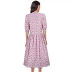 Women's Barbara Maitland Costume Pink Floral Dress for Ghost Barbara Cosplay Dress Up