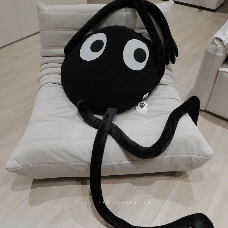 Cute Plush Toy Black Briquette Cushion Long Arms Legs Various Postures Stuffed Doll Pillow Holiday Gift
