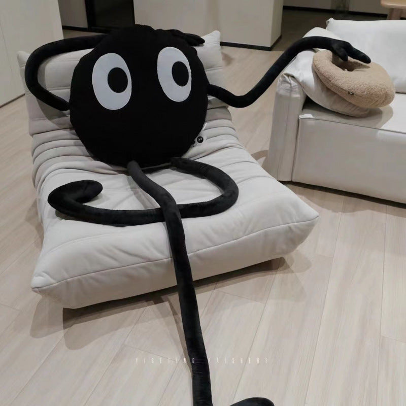 Cute Plush Toy Black Briquette Cushion Long Arms Legs Various Postures Stuffed Doll Pillow Holiday Gift