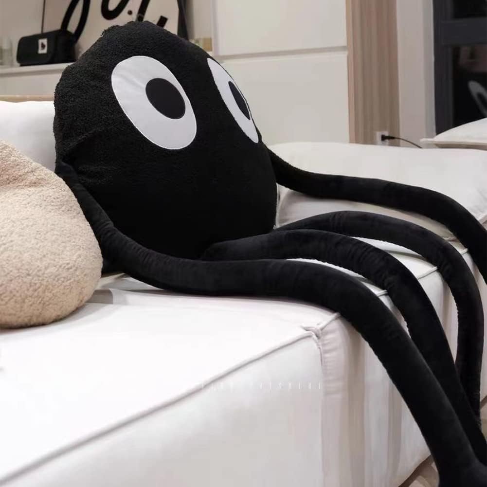 Cute Plush Toy Black Briquette Cushion Long Arms Legs Various Postures Stuffed Doll Pillow Holiday Gift