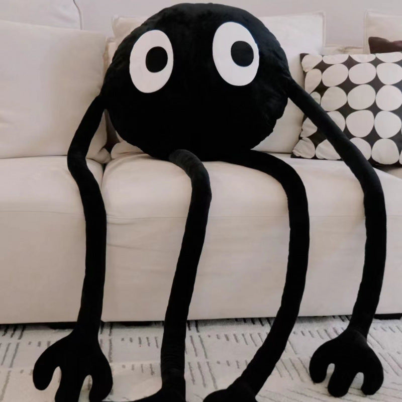 Cute Plush Toy Black Briquette Cushion Long Arms Legs Various Postures Stuffed Doll Pillow Holiday Gift