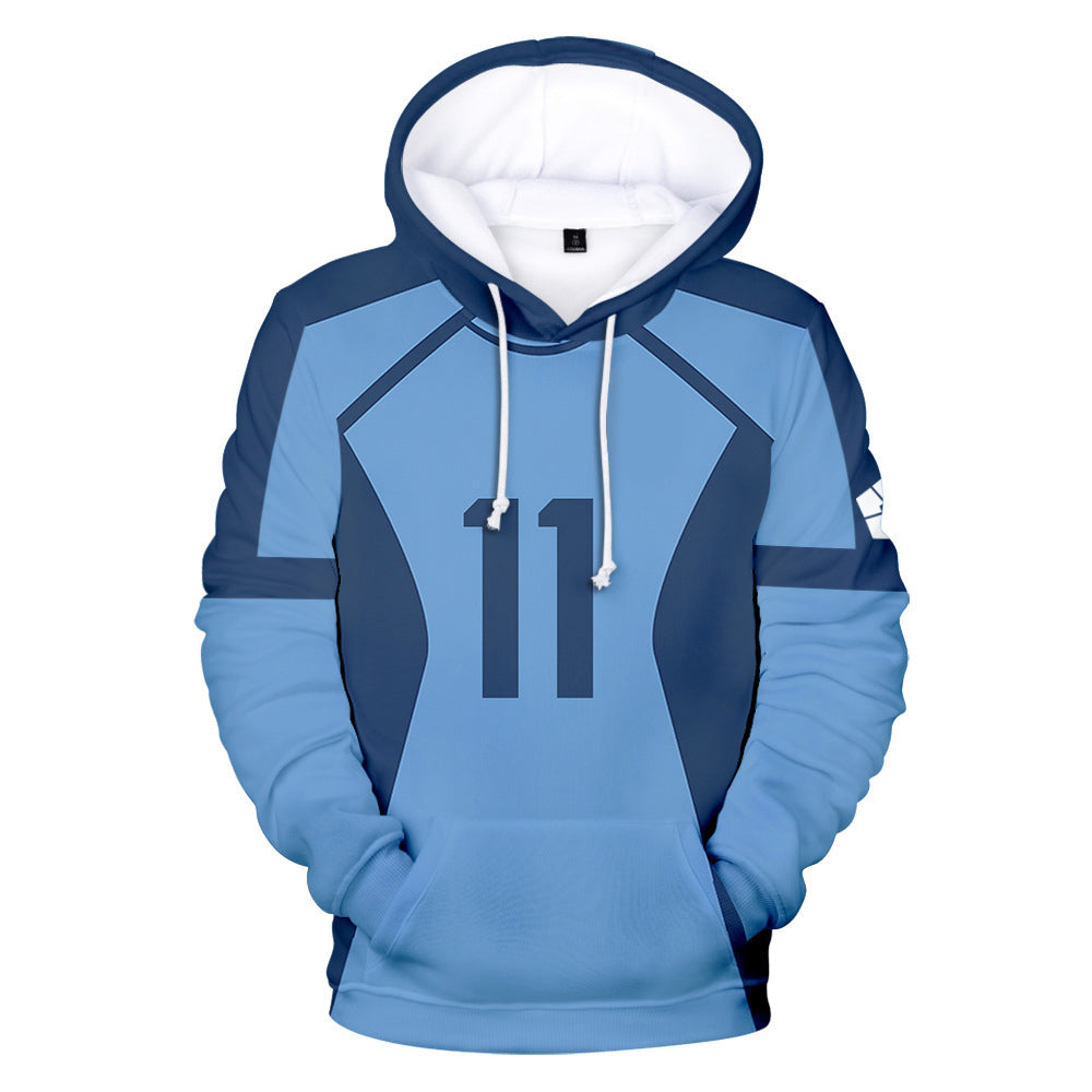 Nagi #11 Hoodie Blue Bachira #8 Sweatshirt Adult Pullover for Sports Daily Wear Cosplay