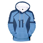 Nagi #11 Hoodie Blue Bachira #8 Sweatshirt Adult Pullover for Sports Daily Wear Cosplay