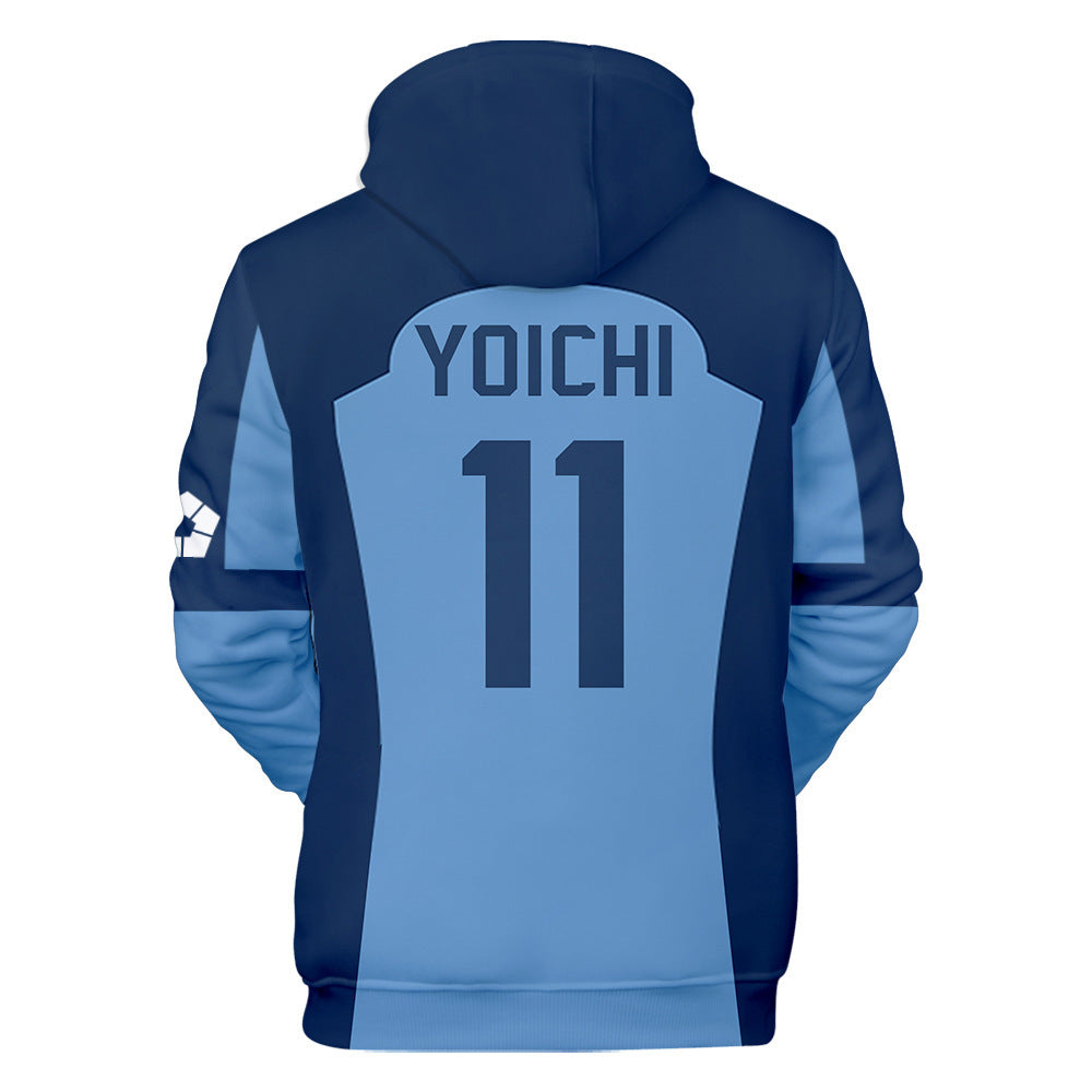 Nagi #11 Hoodie Blue Bachira #8 Sweatshirt Adult Pullover for