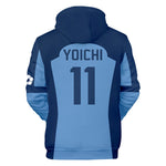 Nagi #11 Hoodie Blue Bachira #8 Sweatshirt Adult Pullover for Sports Daily Wear Cosplay