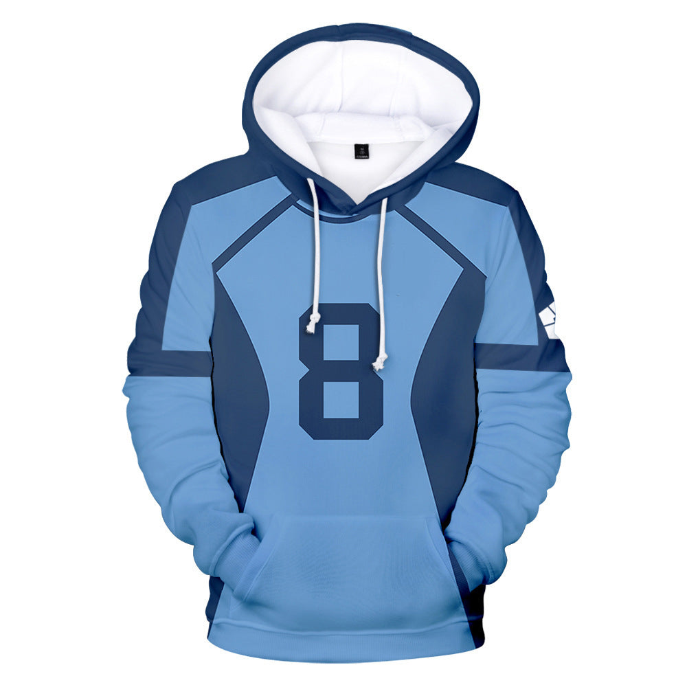 Nagi #11 Hoodie Blue Bachira #8 Sweatshirt Adult Pullover for Sports Daily Wear Cosplay