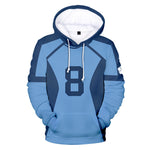 Nagi #11 Hoodie Blue Bachira #8 Sweatshirt Adult Pullover for Sports Daily Wear Cosplay