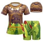 Boys Maui Swimsuit Beach Vacation Bating suit 3 Pieces Tattoo Printed Swimwear