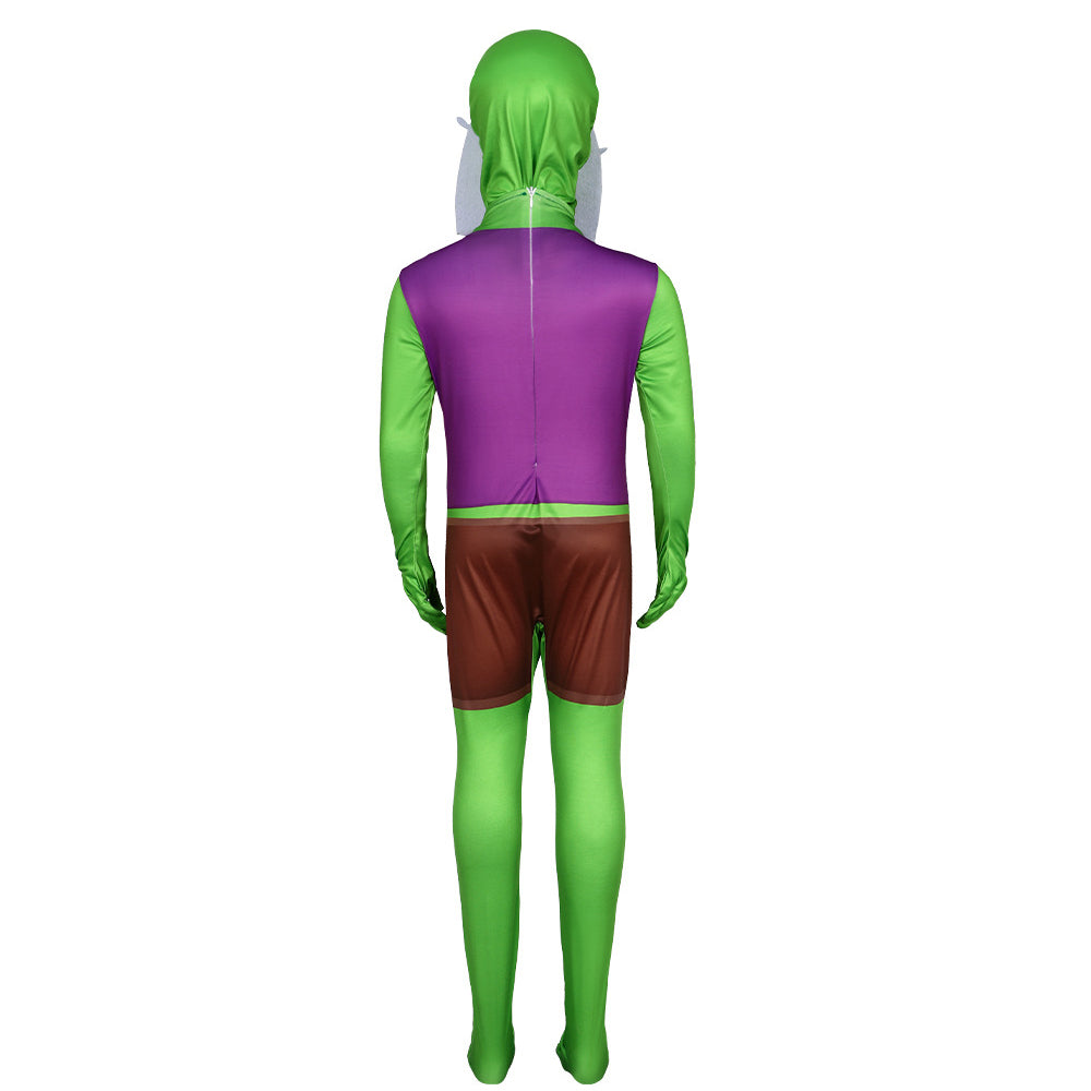 Kids Cactus Brawler Costume Green Jumpsuit and Helmet 2pcs Suit for Cosplay