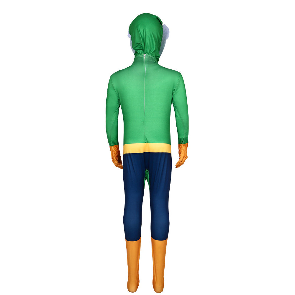Kids Stealthy Brawler Costume Chameleon Green Cosplay Outfit for Dress Up Party
