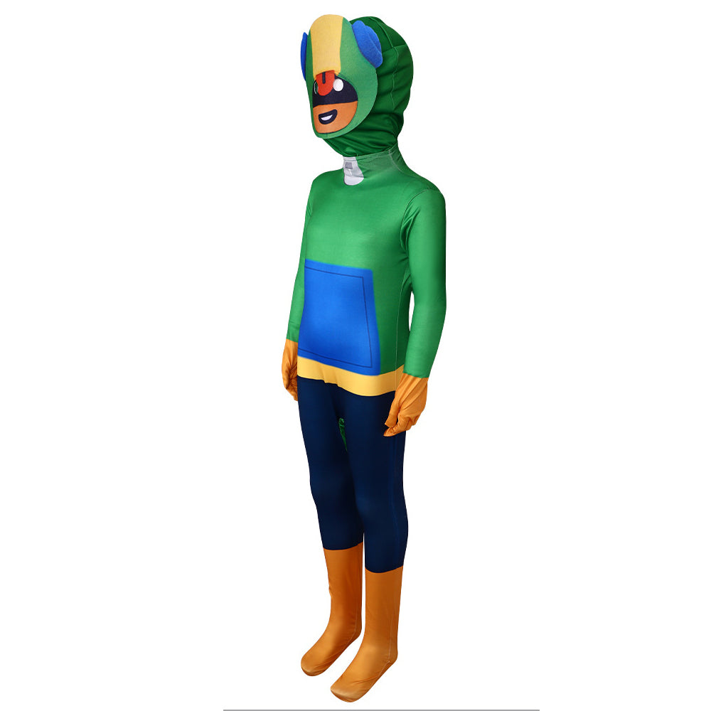 Kids Stealthy Brawler Costume Chameleon Green Cosplay Outfit for Dress Up Party