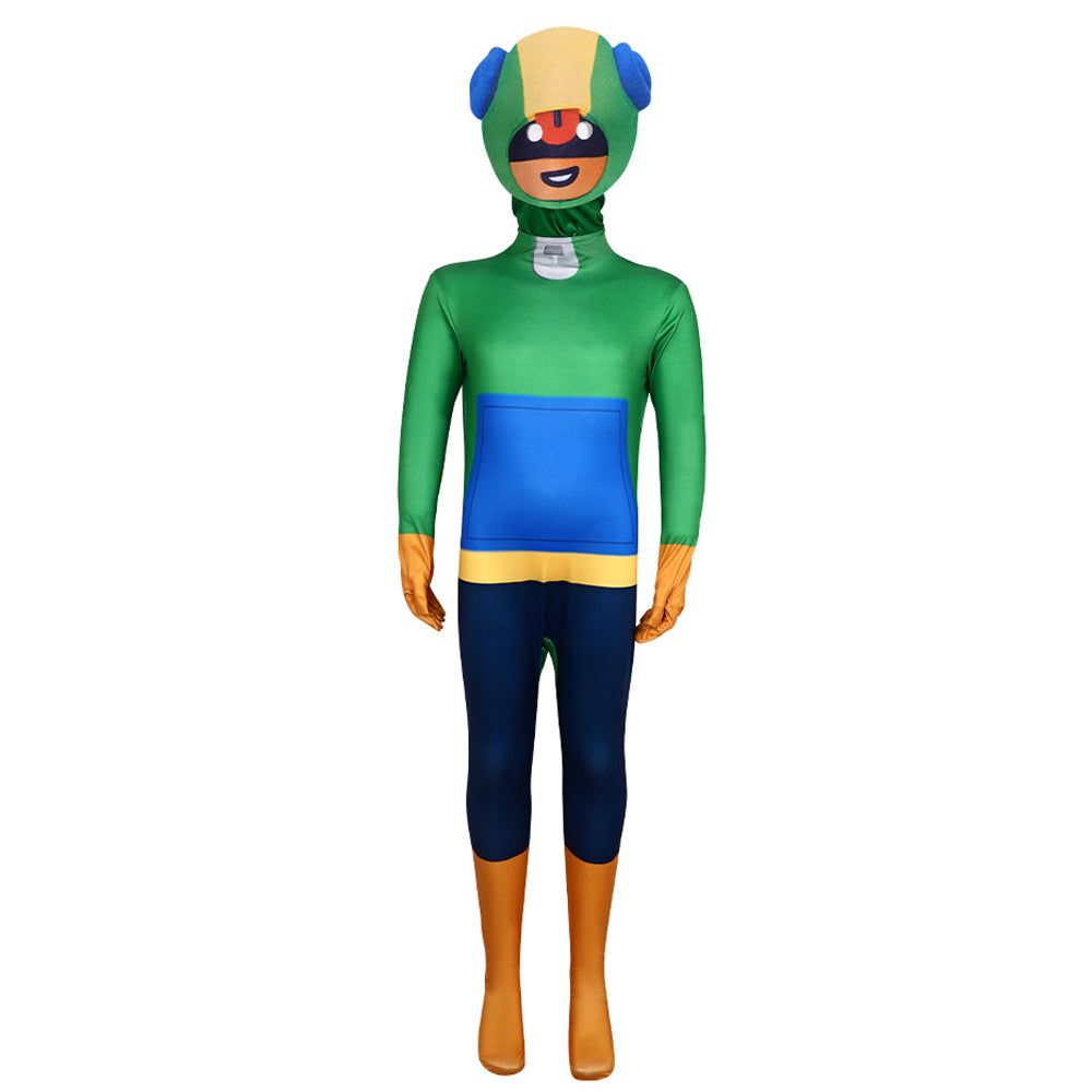 Kids Stealthy Brawler Costume Chameleon Green Cosplay Outfit for Dress Up Party