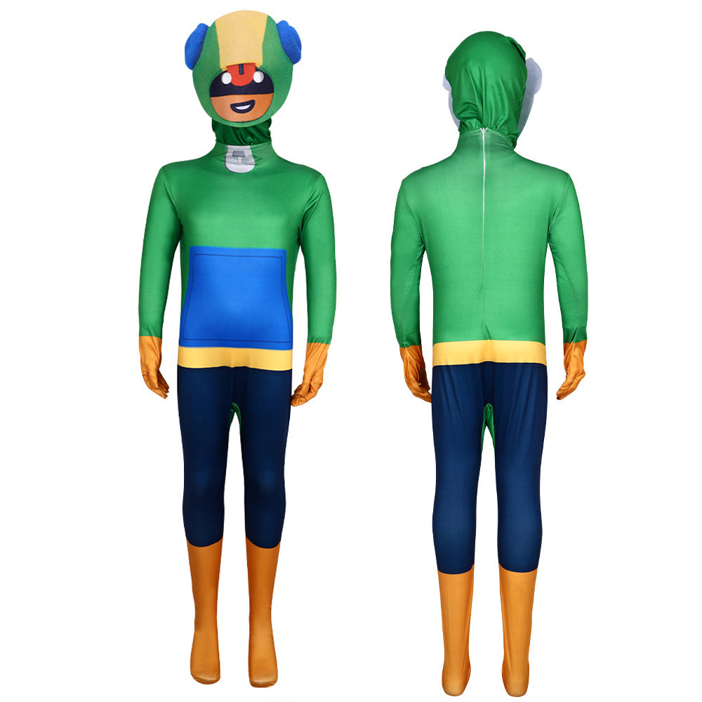Kids Stealthy Brawler Costume Chameleon Green Cosplay Outfit for Dress Up Party