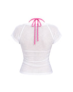 Brazil Ladies Shirt Rumo Ao Hexa Soccer Set White Brasil Jarci and Hot Pink Bikini for Stadium Football Cheering