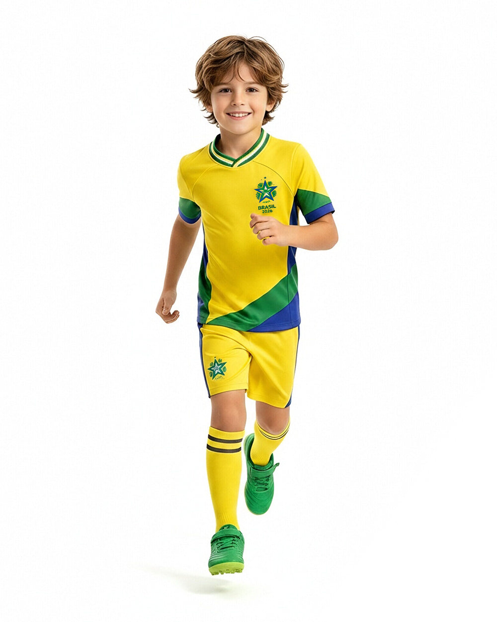 Brazil Soccer Team Jersey Father Son 2026 Football Uniform 3pcs Set for Stadium Cheering Events