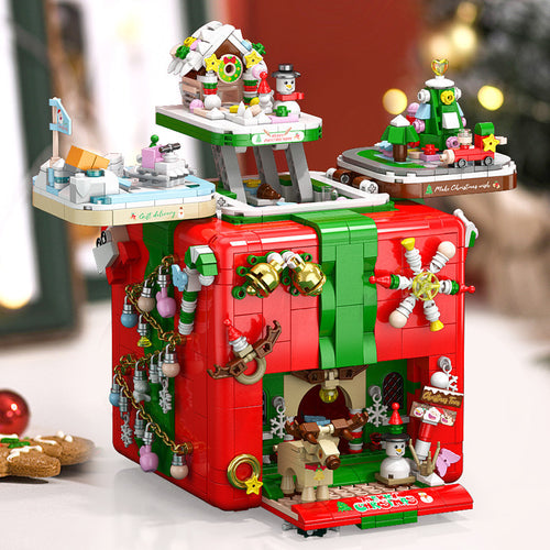 527pcs / 1100pcs Building Block Music Box Creative Puzzle Educational Toy Christmas Surprise Gift For Children