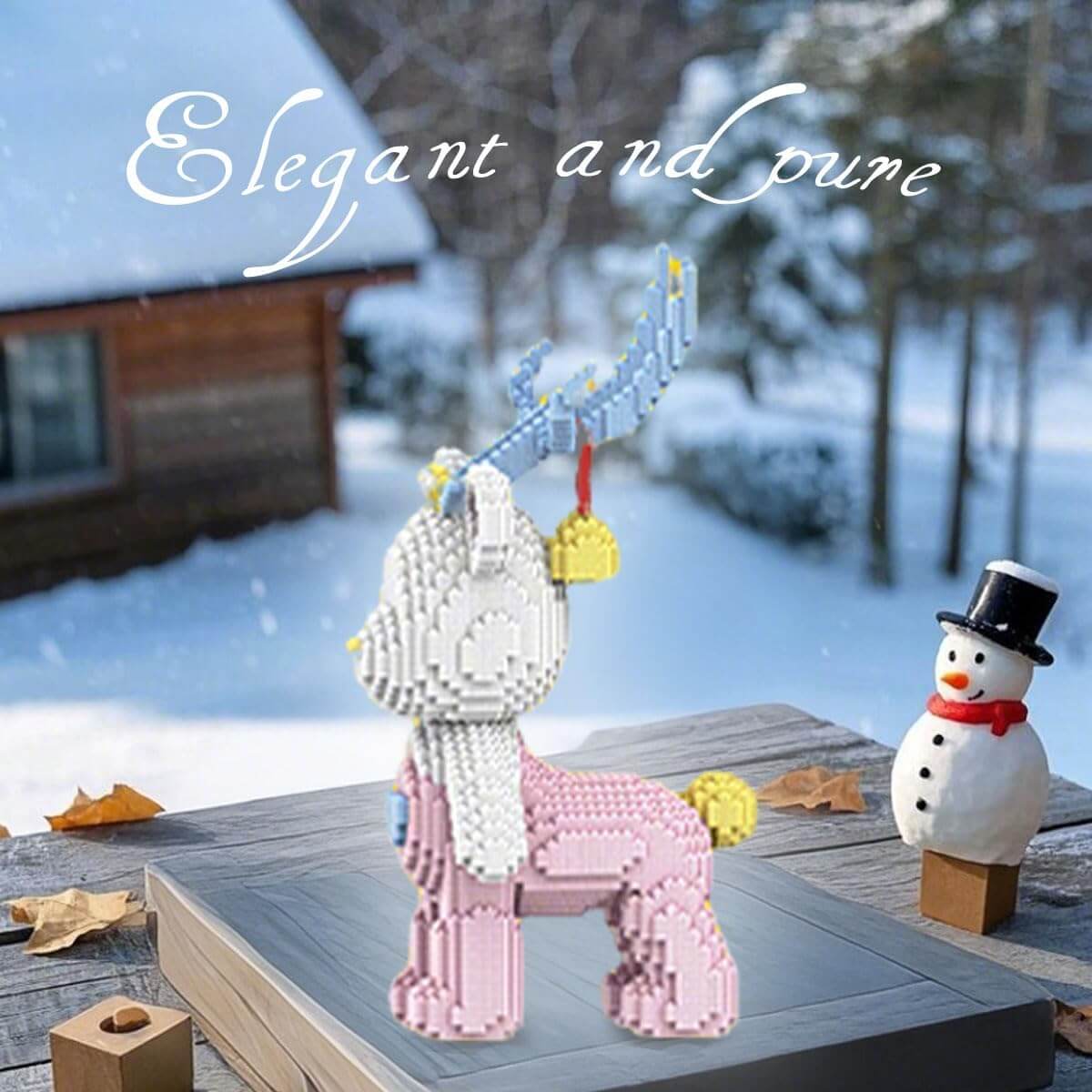 Building Blocks Set Toys Deer Unicorn Christmas Gift Educational Toys Holiday Decorations