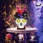 551pcs Building Blocks Skull Bouquet Set Creative DIY Assembly Toy Halloween Desktop Art Decor Spooky Holiday Gift