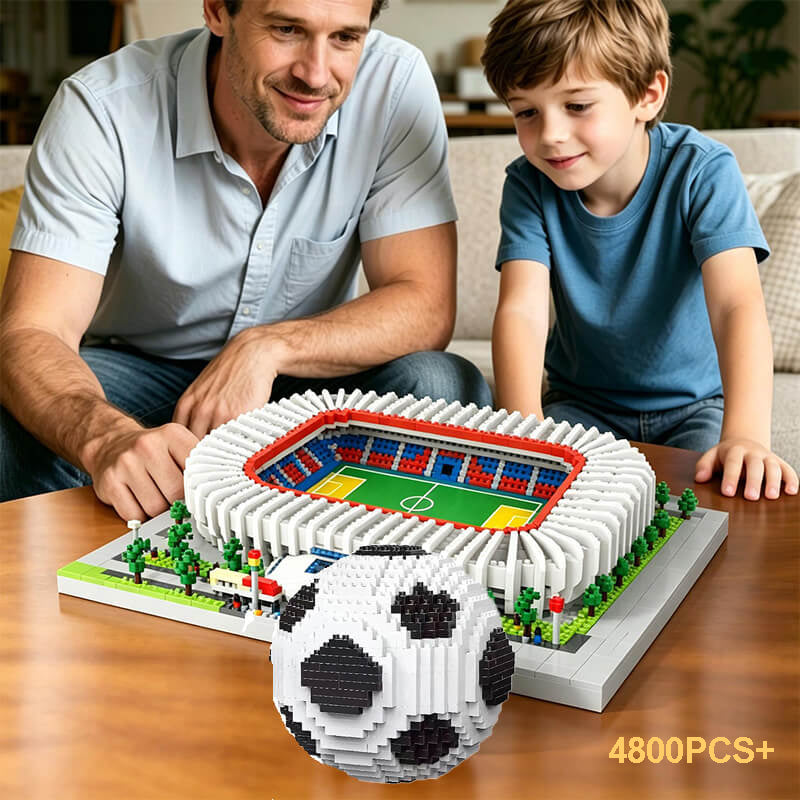 850pcs+ Building Blocks Soccer Ball Stadium with Ball Blocks Set Football Collecting Toys for Kids and Adults