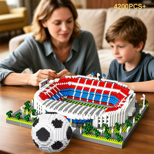 850pcs+ Building Blocks Soccer Ball Stadium with Ball Blocks Set Football Collecting Toys for Kids and Adults