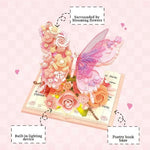 Butterfly Flower Building Blocks 3D Building Set Desktop Ornament with LED Lighting Holiday Gift