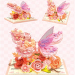 Butterfly Flower Building Blocks 3D Building Set Desktop Ornament with LED Lighting Holiday Gift