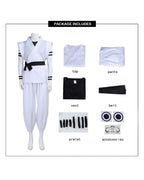 Sukuna Sleeveless Kimono Set White Combat Uniform Tops Pants Vest with Accessories