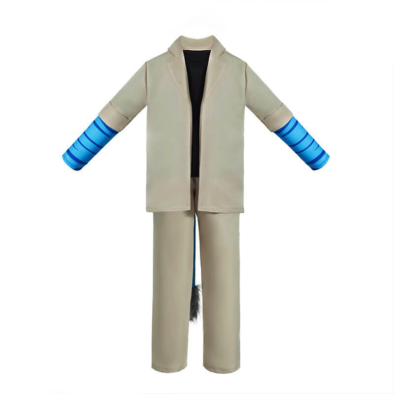 Kids Jake Sully Costume Halloween Cosplay Outfit Top Pants Tail and Shirt 4pcs Suit