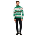 Men's Ugly Christmas Sweater Brothers Green Pullover Turtleneck Sweater