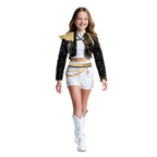 KPop Rumi Costume Golden Black White Dance Outfit Stage Performance Suit
