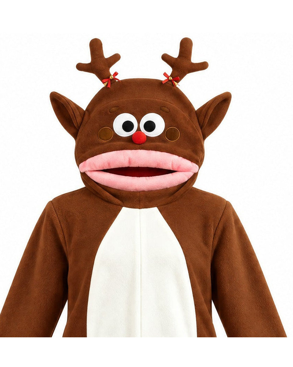 Funny Santa Claus Hooded Fleece Onesie Novelty Christmas Loungewear Jumpsuit for Adults Holiday Parties