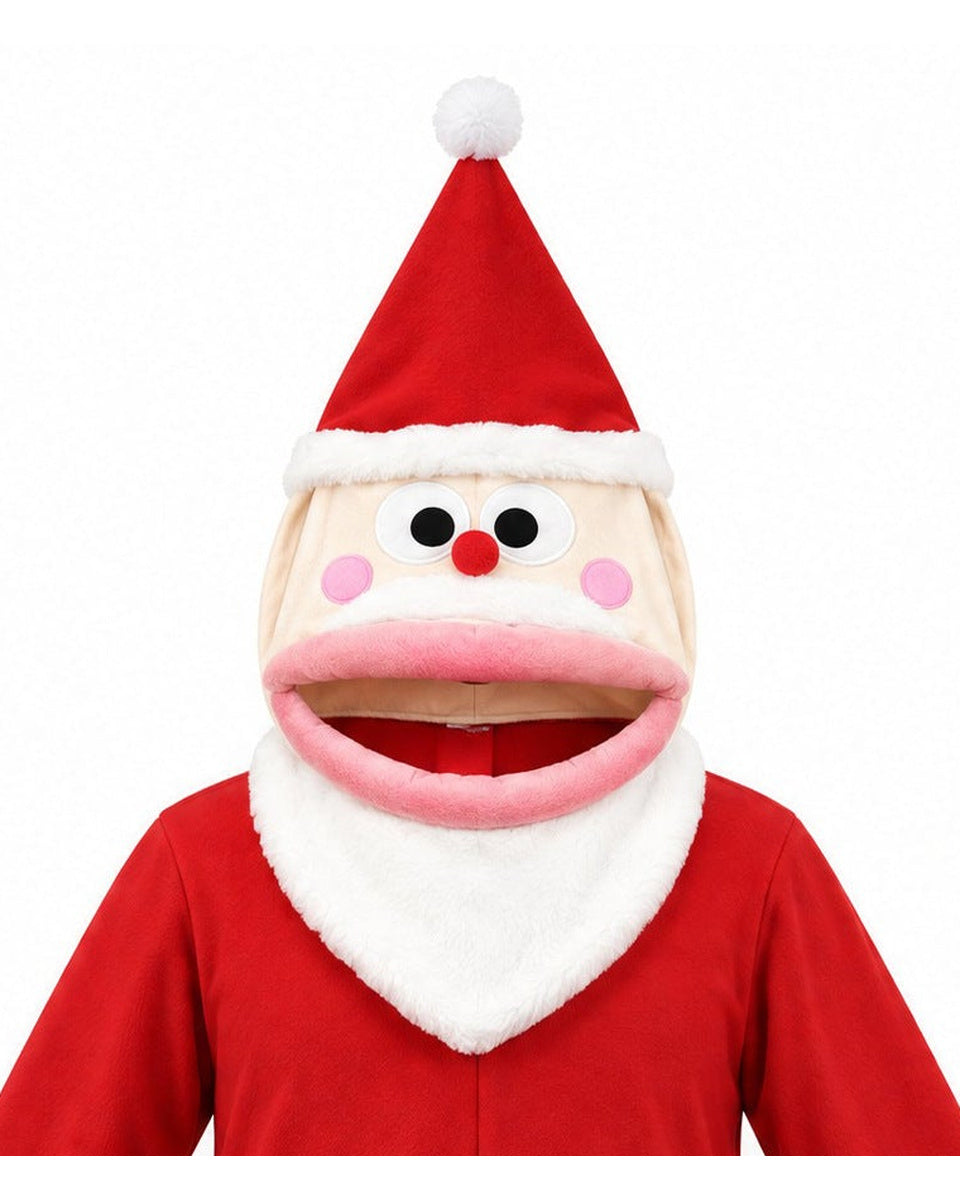 Funny Santa Claus Hooded Fleece Onesie Novelty Christmas Loungewear Jumpsuit for Adults Holiday Parties