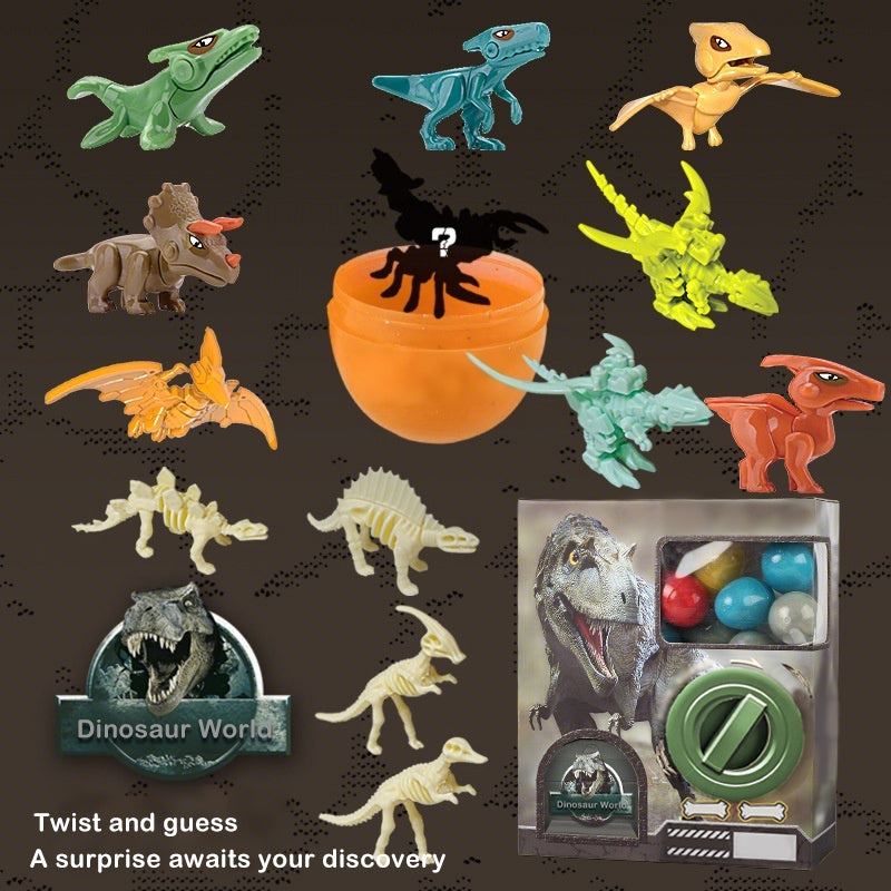 Cartoon Dinosaur Gashapon Machine with 12 Dinosaur Mini Vending Machine Dino Blind Box