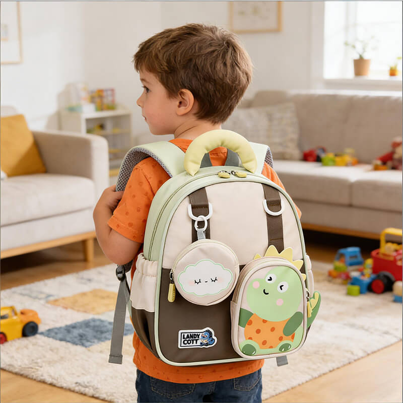 Cartoon Preschool Backpack Lightweight and Breathable Dino Schoolbag For Kids