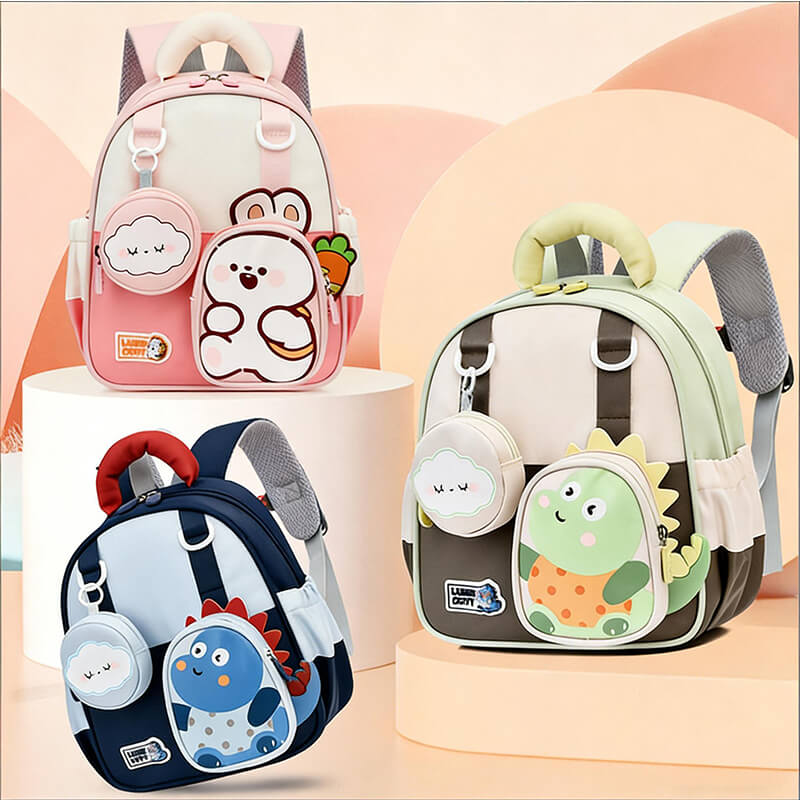 Cartoon Preschool Backpack Lightweight and Breathable Dino Schoolbag For Kids