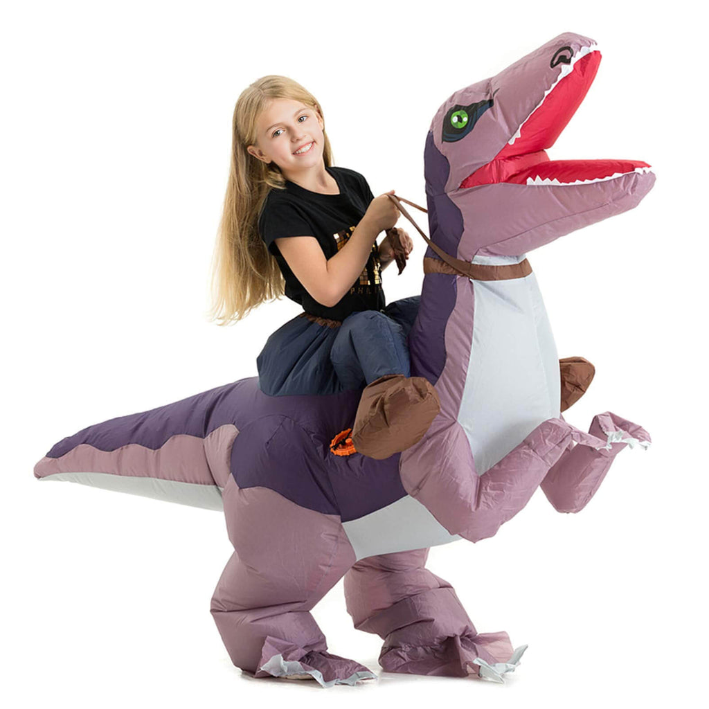 Children Inflatable Ride-on Dinosaur Costume Blow Up Dragon Riding Funny Costume for Boys Girls