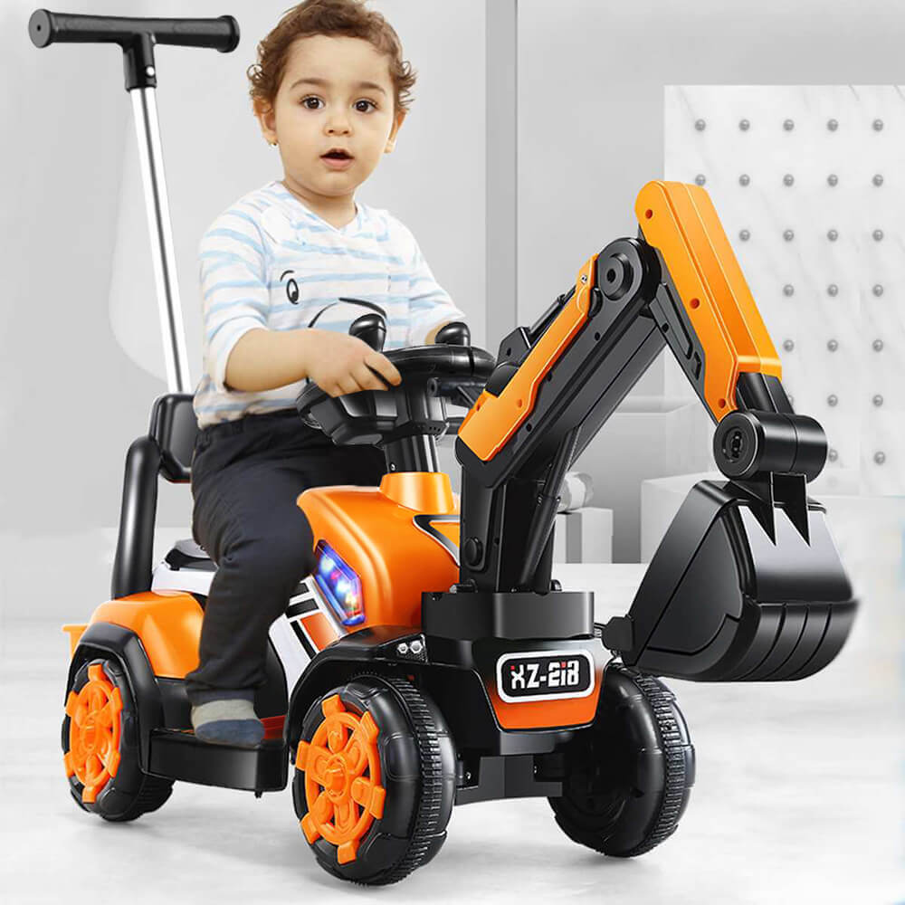 Kids Ride On Excavator Truck Toddler Ride-On-Car With Front Loader Digger